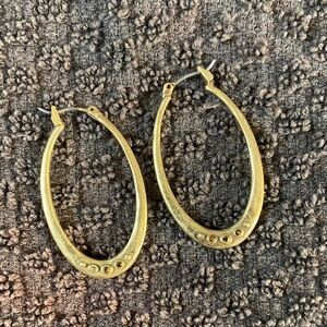 Lucky Brand Gold Textured Hoop Earrings